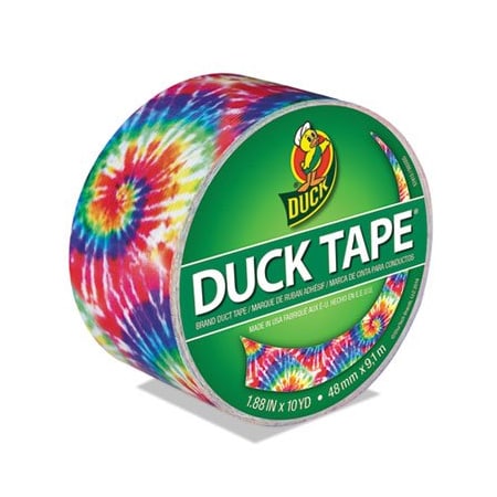 Shurtech Brands Duck, COLORED DUCT TAPE, 3in CORE, 1.88in X 10 YDS, LOVE TIE DYE 283268